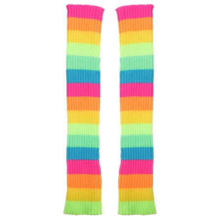 Gymnture Rainbow Leg Warmers for Women - Knit Long Socks for Party, Sports & Yoga