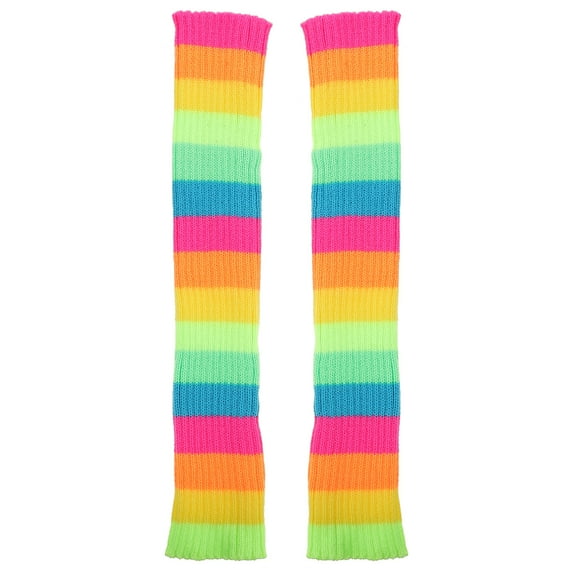 Gymnture Rainbow Leg Warmers for Women - Knit Long Socks for Party, Sports & Yoga