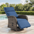 thumbnail image 1 of Gymojoy 1 Pieces Outdoor Swivel Gliding Patio Chairs, Wicker Patio Bistro Set with 1 Patio Lounge Chair with Cushions for Porch, Backyard, 1 of 9