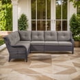 thumbnail image 1 of Gymojoy 2-Piece Outdoor Patio Furniture Set, L-Shaped Sectional Sofa, All-Weather PE Wicker Rattan Conversation Set,Brown/Gray, 1 of 6