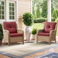 thumbnail image 1 of Gymojoy 2-Piece Patio Furniture Chair,Outdoor PE Wicker Lounge Chair with Cushion,Red, 1 of 7