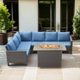 thumbnail image 1 of Gymojoy 2-Piece Patio Furniture Set with Fire Pit Table, All Weather Outdoor Sectional PE Rattan, Patio Conversation Sets with Cushions for Garden Lawn Balcony Porch Deck, 1 of 11