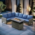 thumbnail image 1 of Gymojoy 2-Piece Patio Furniture Set with Fire Pit Table, All Weather Outdoor Sectional PE Rattan, Patio Conversation Sets with Cushions for Garden Lawn Balcony Porch Deck, 1 of 11