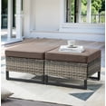 thumbnail image 1 of Gymojoy 2 Pieces Outdoor Ottoman, Patio All Weather Rattan Wicker Footstool Footrest Seat with Removable Cushion,Gray, 1 of 6