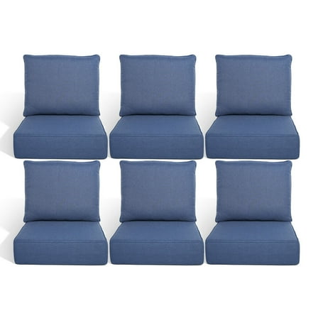 Gymojoy 22 in. x 24 in. x 6 in.Deep Seat Cushion Set, Olefin 12-Piece Deep Seating Outdoor Replacement Lounge Chair loveseat Sofa Cushion in Turquoise