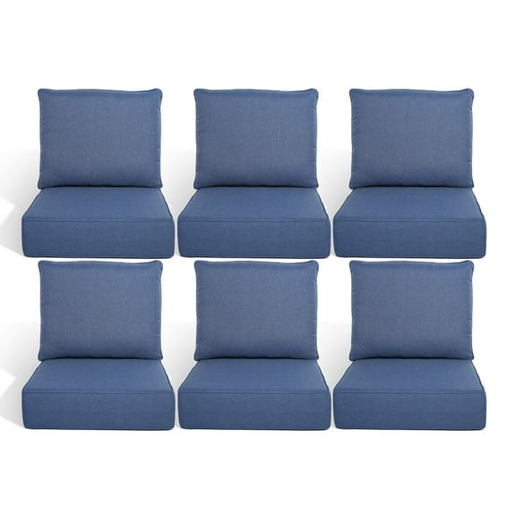Gymojoy 22 in. x 24 in. x 6 in.Deep Seat Cushion Set, Olefin 12-Piece Deep Seating Outdoor Replacement Lounge Chair loveseat Sofa Cushion in Turquoise