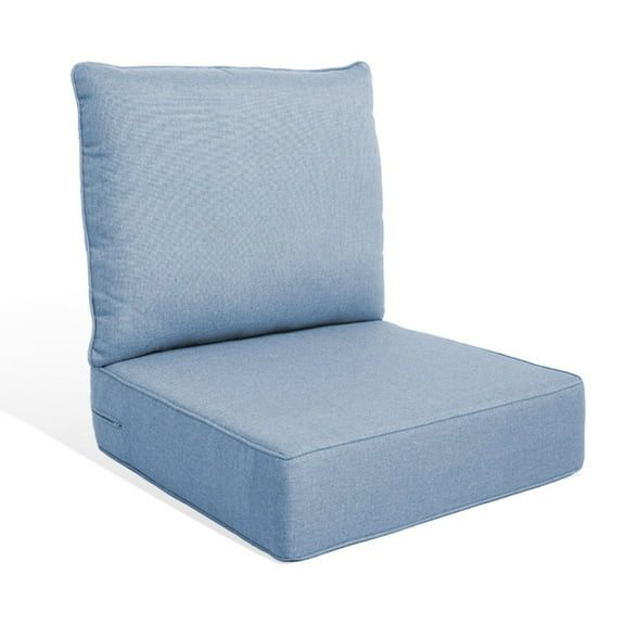 Gymojoy 22 in. x 24 in. x 6 in.Deep Seat Cushion Set, Olefin 2-Piece Deep Seating Outdoor Replacement Lounge Chair loveseat Sofa Cushion in Babyblue