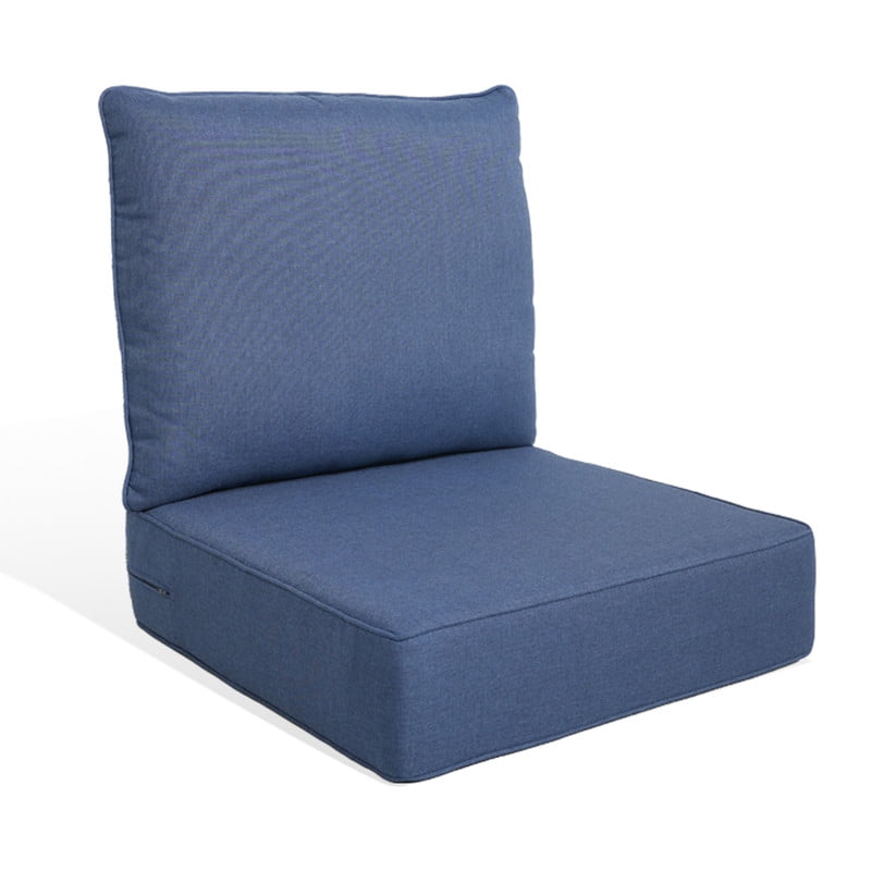 Gymojoy 22 in. x 24 in. x 6 in.Deep Seat Cushion Set, Olefin 2-Piece Deep Seating Outdoor Replacement Lounge Chair loveseat Sofa Cushion in Blue