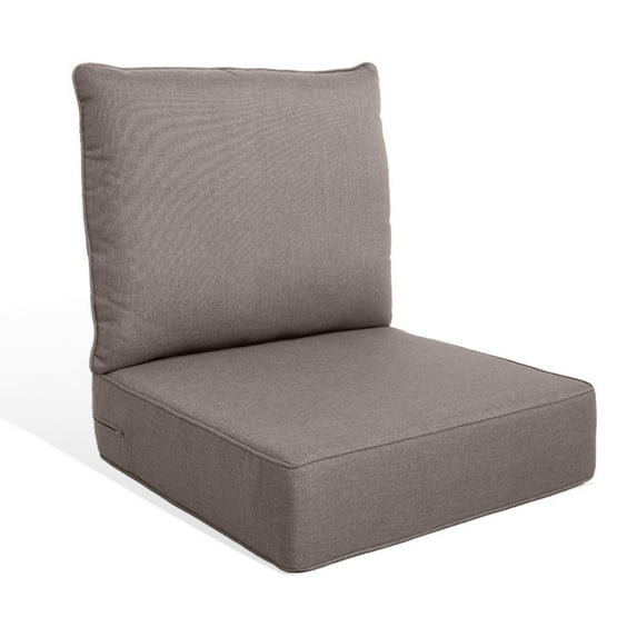 Gymojoy 22 in. x 24 in. x 6 in.Deep Seat Cushion Set, Olefin 2-Piece Deep Seating Outdoor Replacement Lounge Chair loveseat Sofa Cushion in Gray