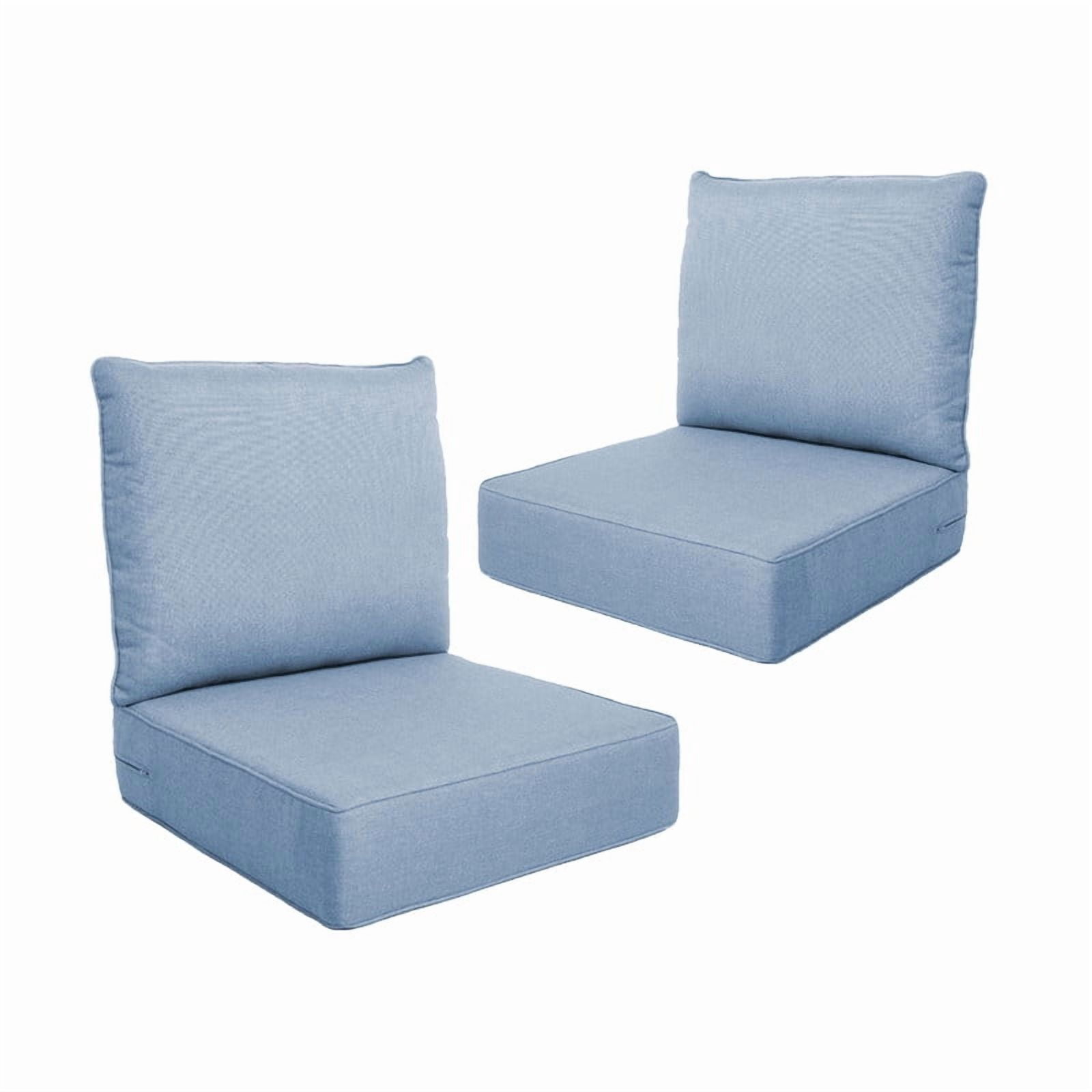 Gymojoy 22 in. x 24 in. x 6 in.Deep Seat Cushion Set, Olefin 4-Piece Deep Seating Outdoor Replacement Lounge Chair loveseat Sofa Cushion in Babyblue