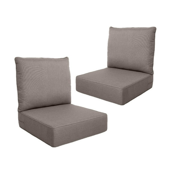 Gymojoy 22 in. x 24 in. x 6 in.Deep Seat Cushion Set, Olefin 4-Piece Deep Seating Outdoor Replacement Lounge Chair loveseat Sofa Cushion in Gray