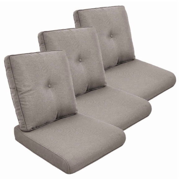 Gymojoy 22 in. x 25 in. x 4 in. Deep Seat Cushion Set, Olefin 6-Piece Deep Seating Outdoor Replacement Lounge Chair loveseat Sofa Cushion in Gray