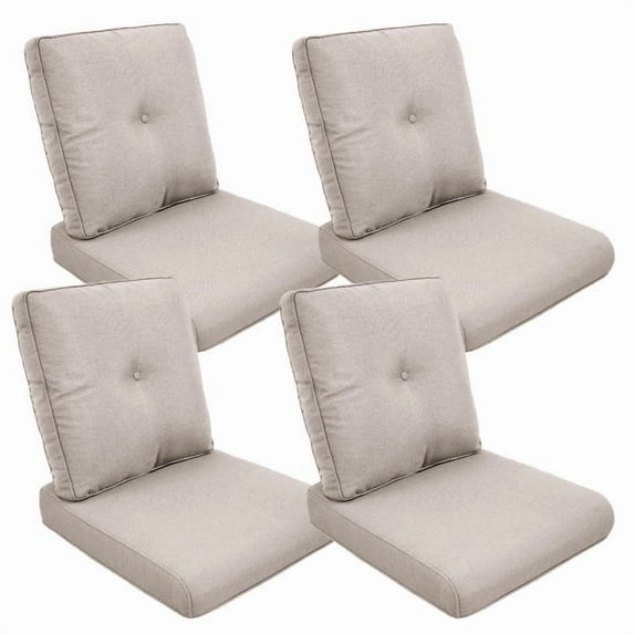 Gymojoy 22 in. x 25 in. x 4 in.Deep Seat Cushion Set, Olefin 8-Piece Deep Seating Outdoor Replacement Lounge Chair loveseat Sofa Cushion in Beige