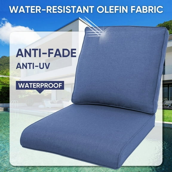 Gymojoy 22 in. x 25 in. x 4 in.Deep Seat Cushion Set, Olefin 8-Piece Deep Seating Outdoor Replacement Lounge Chair loveseat Sofa Cushion in Gray