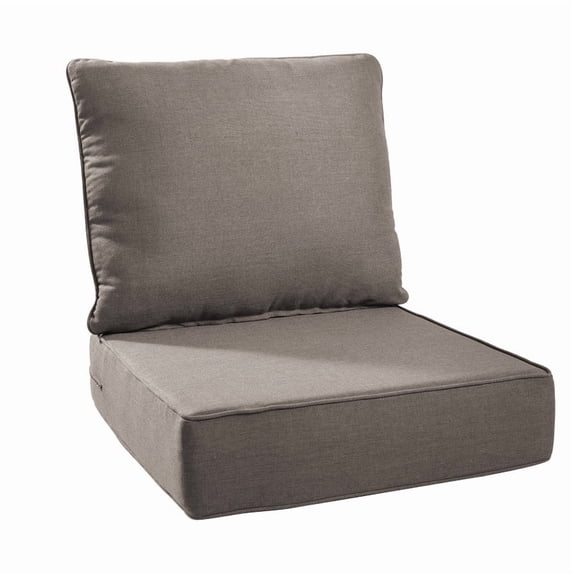 Gymojoy 24 in. x 24 in. x 6 in.Deep Seat Cushion Set, Olefin 2-Piece Deep Seating Outdoor Replacement Lounge Chair loveseat Sofa Cushion in Gray