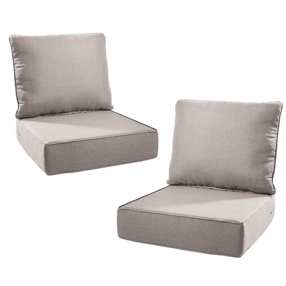 Gymojoy 24 in. x 24 in. x 6 in.Deep Seat Cushion Set, Olefin 4-Piece Deep Seating Outdoor Replacement Lounge Chair loveseat Sofa Cushion in Beige