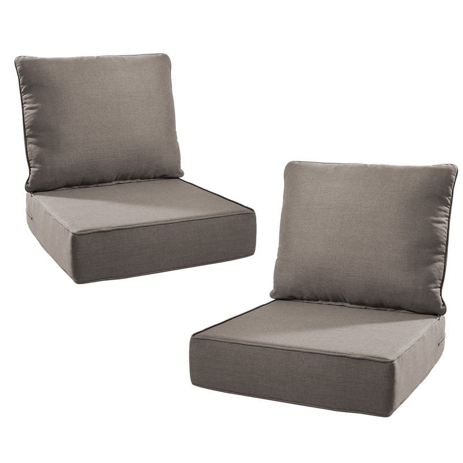 Gymojoy 24 in. x 24 in. x 6 in.Deep Seat Cushion Set, Olefin 4-Piece Deep Seating Outdoor Replacement Lounge Chair loveseat Sofa Cushion in Gray