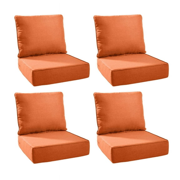 Gymojoy 24 in. x 24 in. x 6 in.Deep Seat Cushion Set, Olefin 8-Piece Deep Seating Outdoor Replacement Lounge Chair loveseat Sofa Cushion in Turquoise