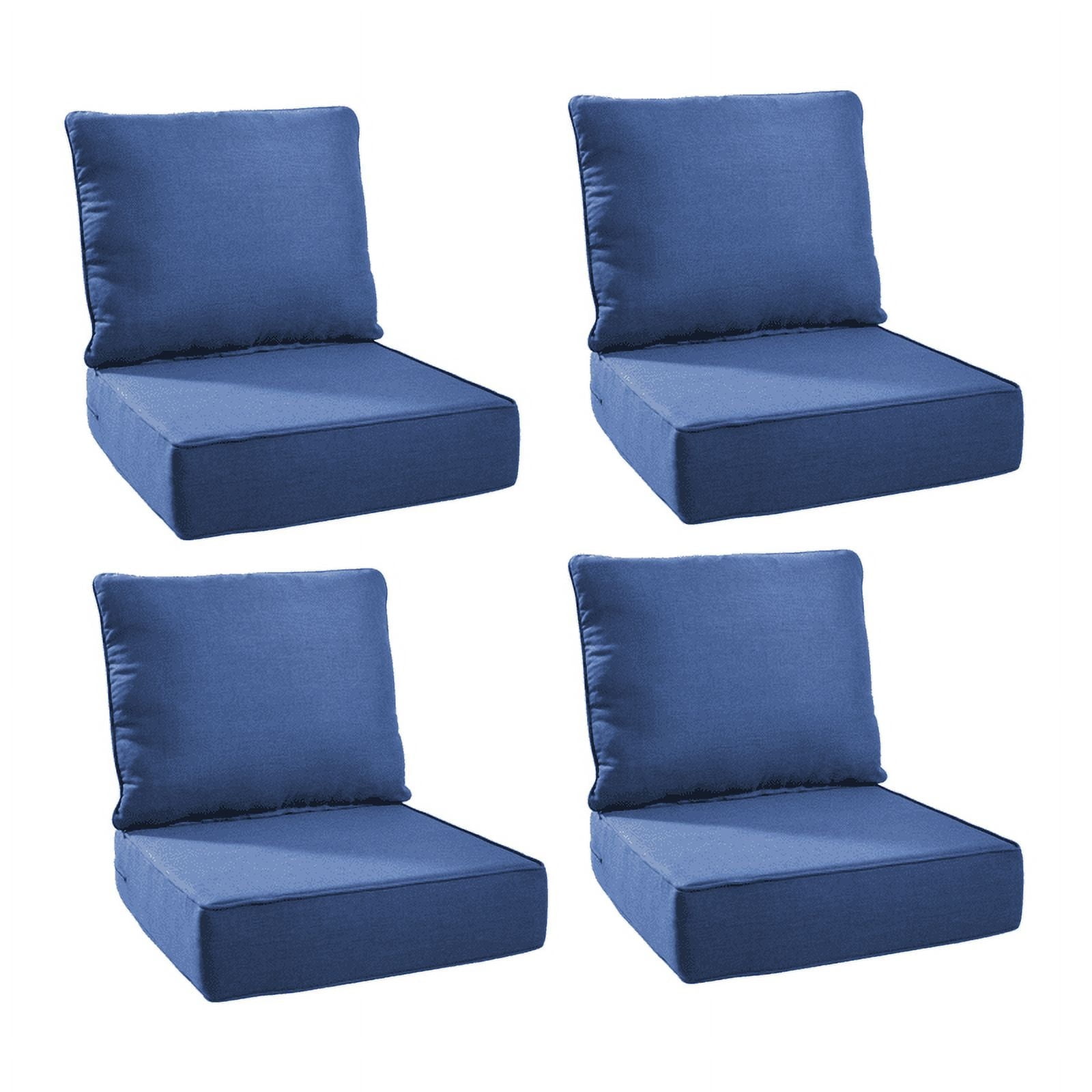 Gymojoy 24 in. x 24 in. x 6 in.Deep Seat Cushion Set, Olefin 8-Piece Deep Seating Outdoor Replacement Lounge Chair loveseat Sofa Cushion in Turquoise