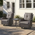 thumbnail image 1 of Gymojoy 3 Piece Patio Furniture Set Wicker Swivel Rocking Glider Chair High Back Outdoor Rattan Rocker Set of 2 with Side Table, 1 of 9