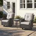thumbnail image 1 of Gymojoy 3 Piece Patio Furniture Set Wicker Swivel Rocking Glider Chair High Back Outdoor Rattan Rocker Set of 2 with Side Table, 1 of 9