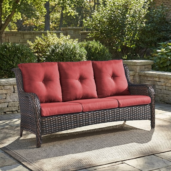 Gymojoy 3-Seater Outdoor Wicker Sofa, Rattan Deep Seat Patio Couch with Removable Cushions for Balcony, Deck & Backyard