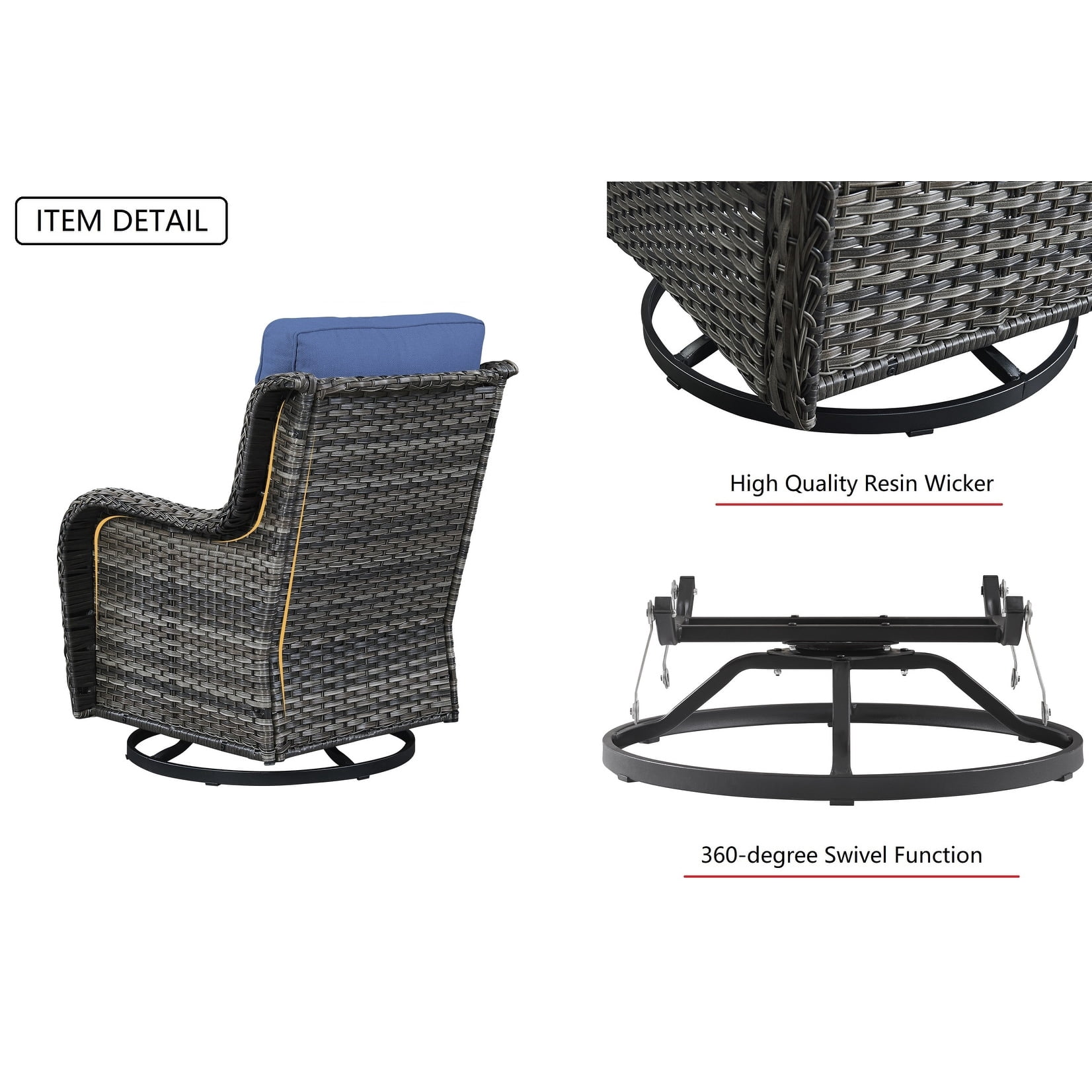 Outdoor Swivel Rockers With Ottomans
