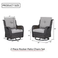 thumbnail image 1 of Gymojoy 5-piece Outdoor Wicker Swivel Rocking Chair Table with Ottoman Grey/Grey, 1 of 5