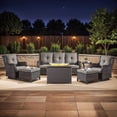 thumbnail image 1 of Gymojoy 7-Piece Patio Furniture Set with 41" Fire Pit Table, Outdoor PE wicker Conversation Sofa Set & Anti-Slip Cushions - Waterproof for Garden, Yard, Porch, 1 of 17
