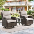 thumbnail image 1 of Gymojoy High Back Outdoor Conversation Swivel Rocker Chairs Set, with 5-Inch Thick Cushions and Side Table, Ideal for Porch, Poolside, Deck, and Yard in Beige, 1 of 7