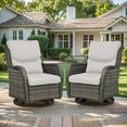 thumbnail image 1 of Gymojoy High Back Outdoor Rocking Chairs Set of 2, All Weather Swivel Patio Glider Chairs, Garden Outdoor Furniture Set for Backyard Deck,Beige, 1 of 9