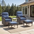 thumbnail image 1 of Gymojoy Luxury 5 Pieces Patio Furniture Set Wicker Outdoor High Back Swivel Rocker Glider Chairs Set of 2 with 2 Ottomans, Side Table and 6 Inch Cushions, 1 of 10