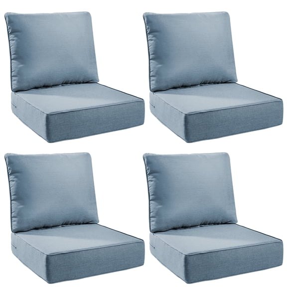 Gymojoy Luxury Outdoor Deep Seat Cushion 22 X 24 X 6 inch for Patio Furniture, Waterproof & Fade Resistant Patio Furniture Replacement Cushions, Baby Blue