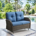 thumbnail image 1 of Gymojoy Outdoor 2-Person Wicker Rocking Bench,Patio Glider Porch Loveseat 2 Seater Couch Sofa with Cushions for Backyard,Porch,Balcony, 1 of 15