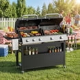 thumbnail image 1 of Gymojoy Outdoor 5 Burner Propane Gas Grill with 2 Cooking Zone Stainless Steel BBQ Grill, 1 of 10