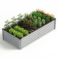 thumbnail image 1 of Gymojoy Outdoor Metal Raised Garden Bed,8x4x2ft Planter Box for Vegetables,Flowers,Herbs,Silver, 1 of 11