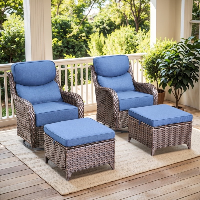 1654 Rocker Gymojoy Outdoor Patio Furniture Set - 4 Piece Patio Conversation Set ...
