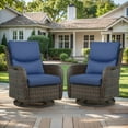 thumbnail image 1 of Gymojoy Outdoor Rocking Chair Set of 2, All Weather 2pcs Wicker Patio Furniture Set Outdoor Swivel Glider Chair with Deep Seat, Blue, 1 of 9