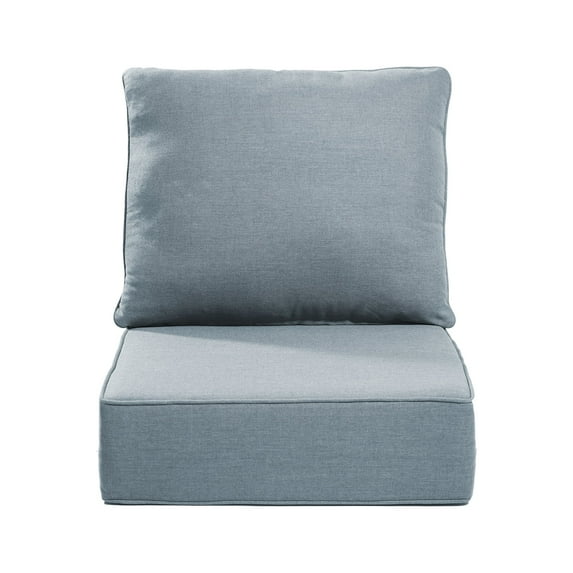 Gymojoy Outdoor Wicker Furniture Cushion Set, 24 x 24 x 6 Thicken Deep Seat Patio Chair Cushions, Baby Blue, 1 Set