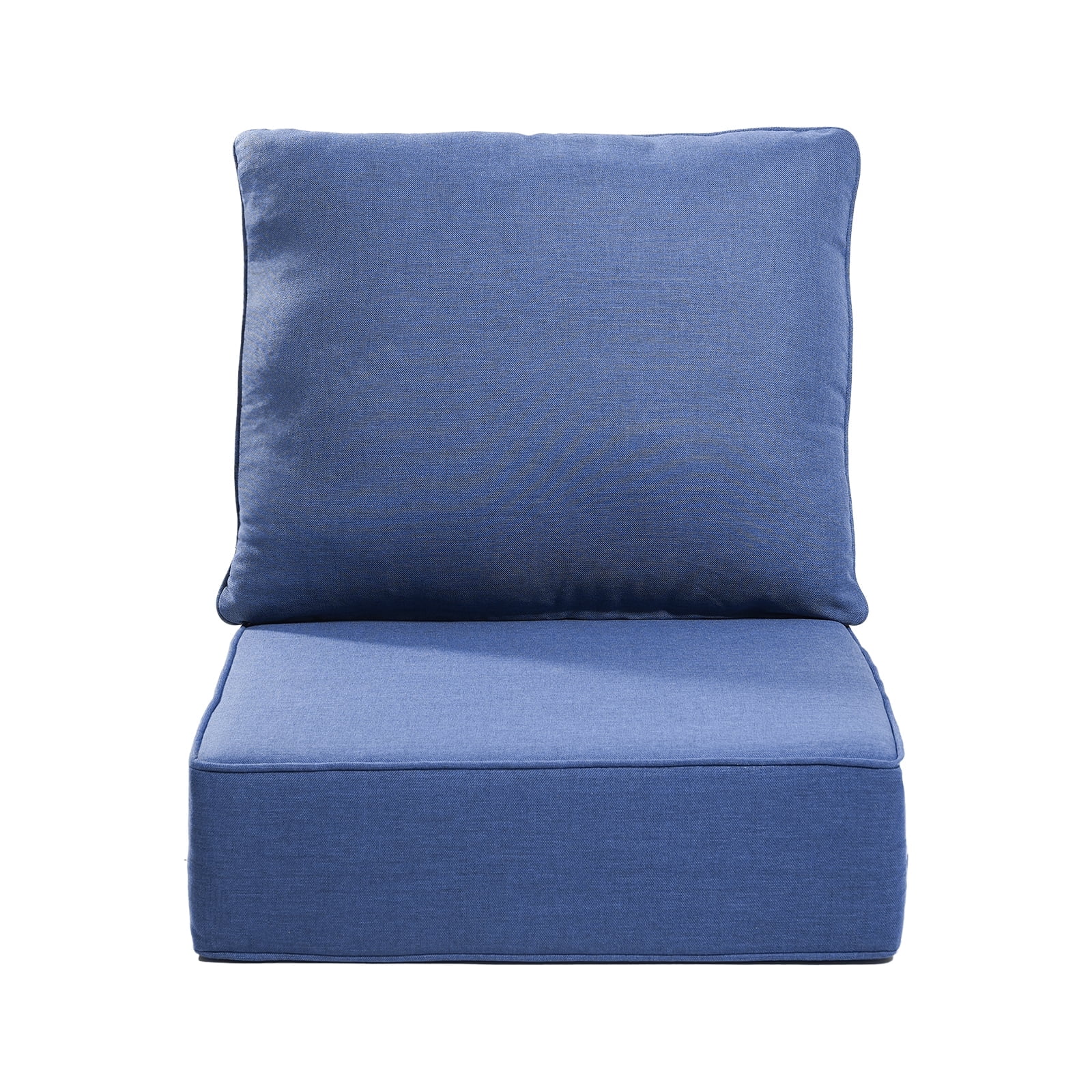 Gymojoy Outdoor Wicker Furniture Cushion Set, 24 x 24 x 6 Thicken Deep Seat Patio Chair Cushions, Navy Blue, 1 Set