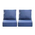 thumbnail image 1 of Gymojoy Outdoor Wicker Furniture Cushion Set, 24 x 24 x 6 Thicken Deep Seat Patio Chair Cushions, Navy Blue, 2 Sets, 1 of 12