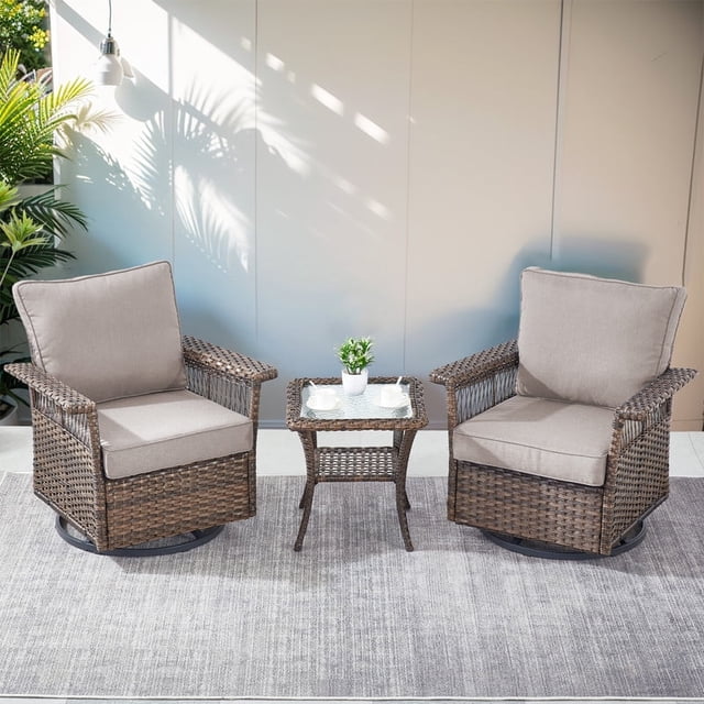 Outside Swivel Rattan Rocker Gymojoy Outdoor Wicker Swivel Rocker Chairs-Outdoor Swivel Rocking ...