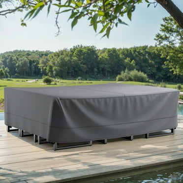 Gymojoy Patio Chair Set Cover for Outdoor Furniture Waterproof, Patio Deep Seat SOfa Cover, 600D PVC Coated Fabric Outdoor Lawn Chair Covers,Gray