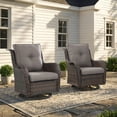 thumbnail image 1 of Gymojoy Patio Furniture Wicker Swivel Rocking Glider Chair High Back Outdoor Rattan Rocker Set of 2 for Porch Backyard, 1 of 9