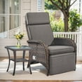 thumbnail image 1 of Gymojoy Patio Rattan Chaise Lounge Chair Outdoor Wicker Chaise Recliner with Side table, Adjustable Backrest and Cushion, 1 of 10