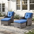 thumbnail image 1 of Gymojoy Wicker Outdoor Furniture Patio Swivel Rocker Glider Chairs with Ottomans Set for Porch Balcony Deck Yard, 1 of 9