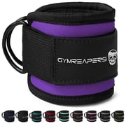 Gymreapers Ankle Strap   Exercise & Fitness Accessory for Cable Machines, Padded Neoprene Ankle Cuff Purple, 1 Strap