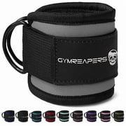 Gymreapers Ankle Strap – Exercise & Fitness Accessory for Cable Machines, Padded Neoprene Ankle Cuff (Overcast, 1 Strap)