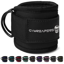 Gymreapers Ankle Strap – Exercise & Fitness Accessory for Cable Machines, Padded Neoprene Ankle Cuff (Black, Pair of 2)