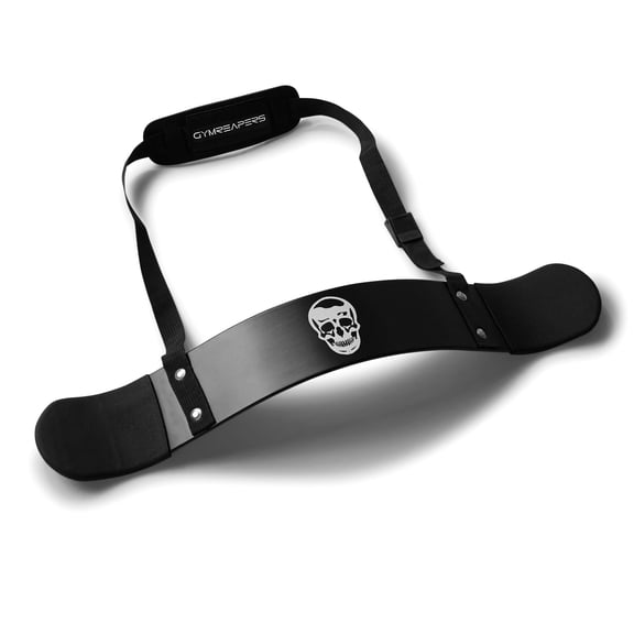 Bicep Arm Blaster -Thick Aluminum Support Bicep Curl Isolator w/ Contoured, Padded Edges - Adjustable Bicep Bomber For Weightlifting & Bodybuilding (Black)